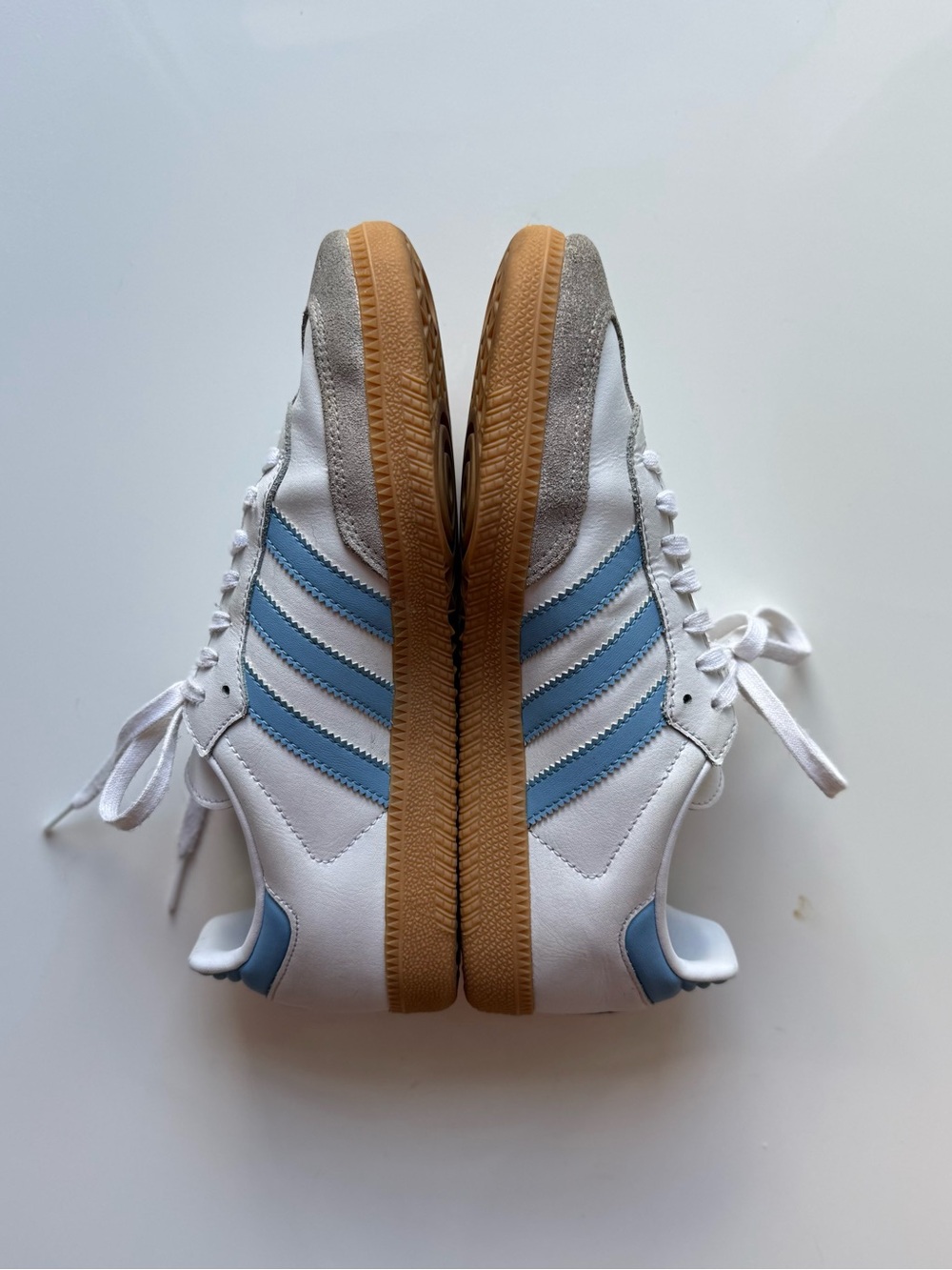 π― Authentic Samba OG Sneakers in White with Light Blue Stripes - Picture 5 of 8